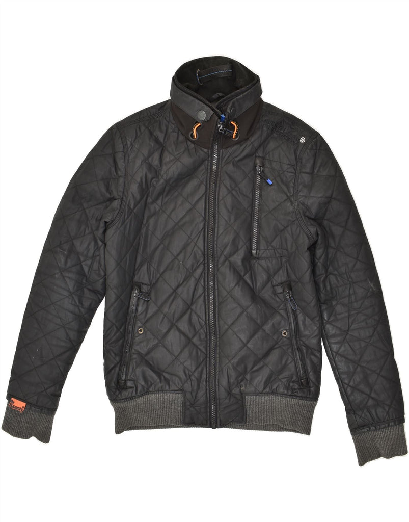 SUPERDRY Mens Padded Jacket UK 38 Medium Black Cotton | Vintage Superdry | Thrift | Second-Hand Superdry | Used Clothing | Messina Hembry 