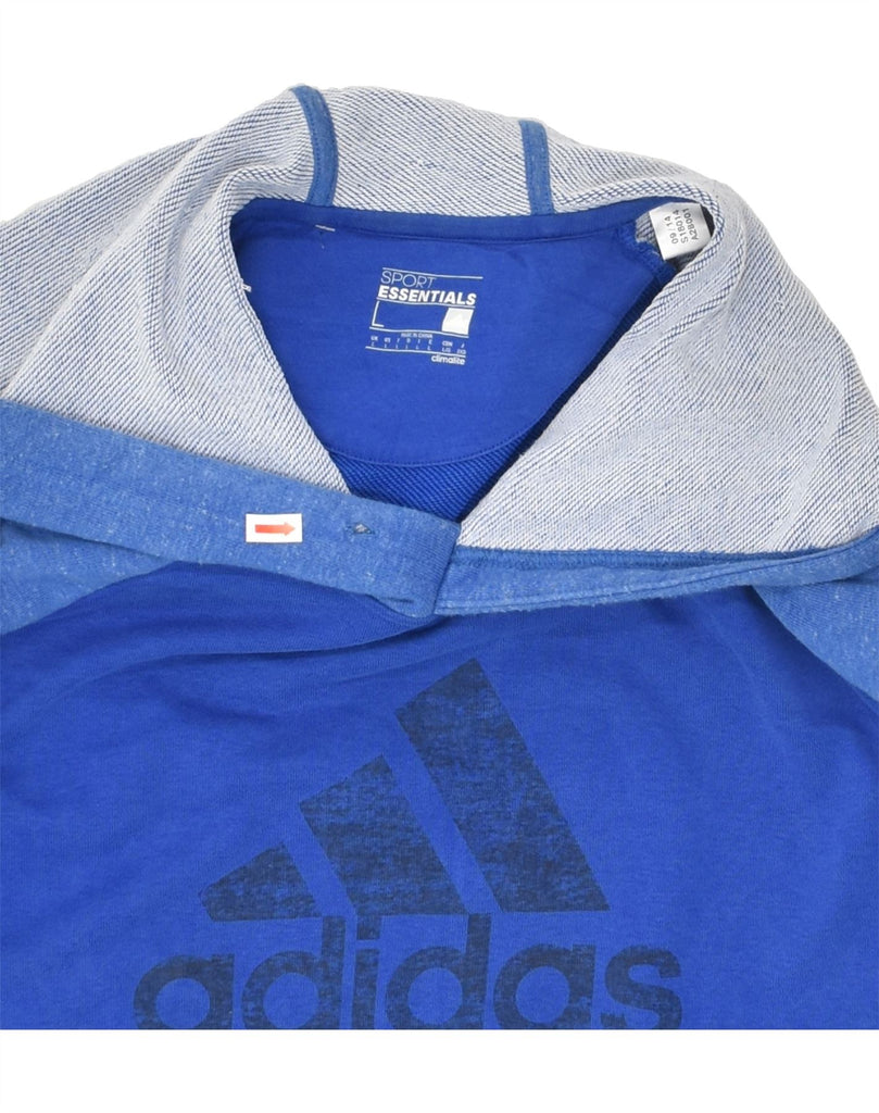 ADIDAS Mens Climalite Graphic Hoodie Jumper Large Blue Cotton | Vintage Adidas | Thrift | Second-Hand Adidas | Used Clothing | Messina Hembry 