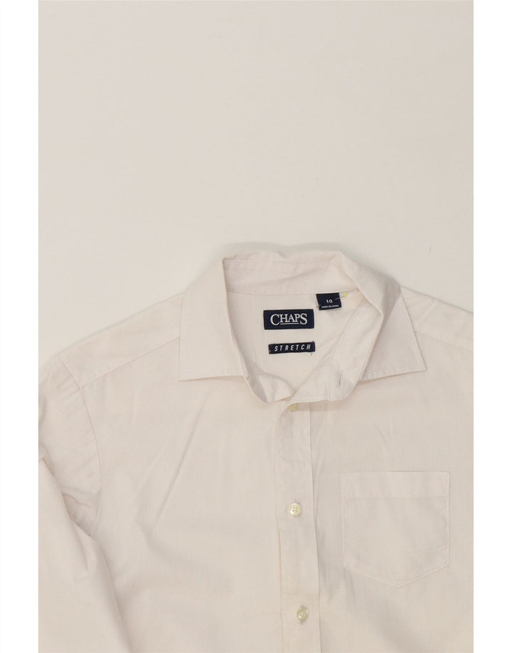 CHAPS Boys Shirt 9-10 Years White Cotton Vintage Chaps and Second-Hand Chaps from Messina Hembry 