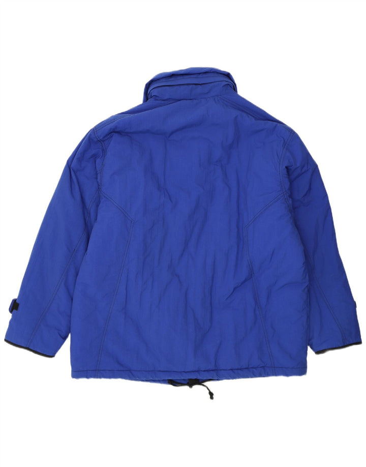 VINTAGE Mens Hooded Ski Jacket UK 40 Large Blue Polyamide