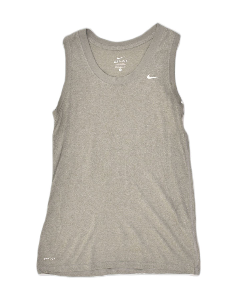 NIKE Womens Vest Top UK 8 Small Grey Polyester | Vintage Nike | Thrift | Second-Hand Nike | Used Clothing | Messina Hembry 