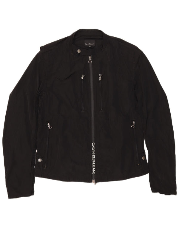 Calvin Klein Jeans Mens Graphic Racer Jacket UK 42 XL Black