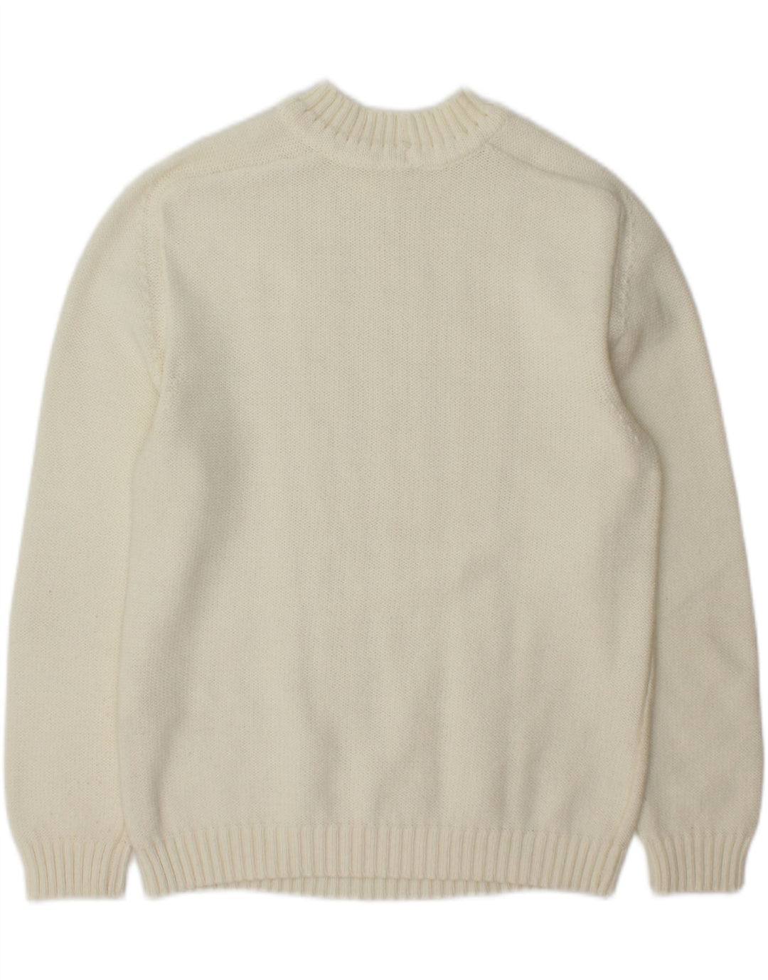 VINTAGE Womens Crew Neck Jumper Sweater UK 14 Medium White Vintage Vintage and Second-Hand Vintage from Messina Hembry 