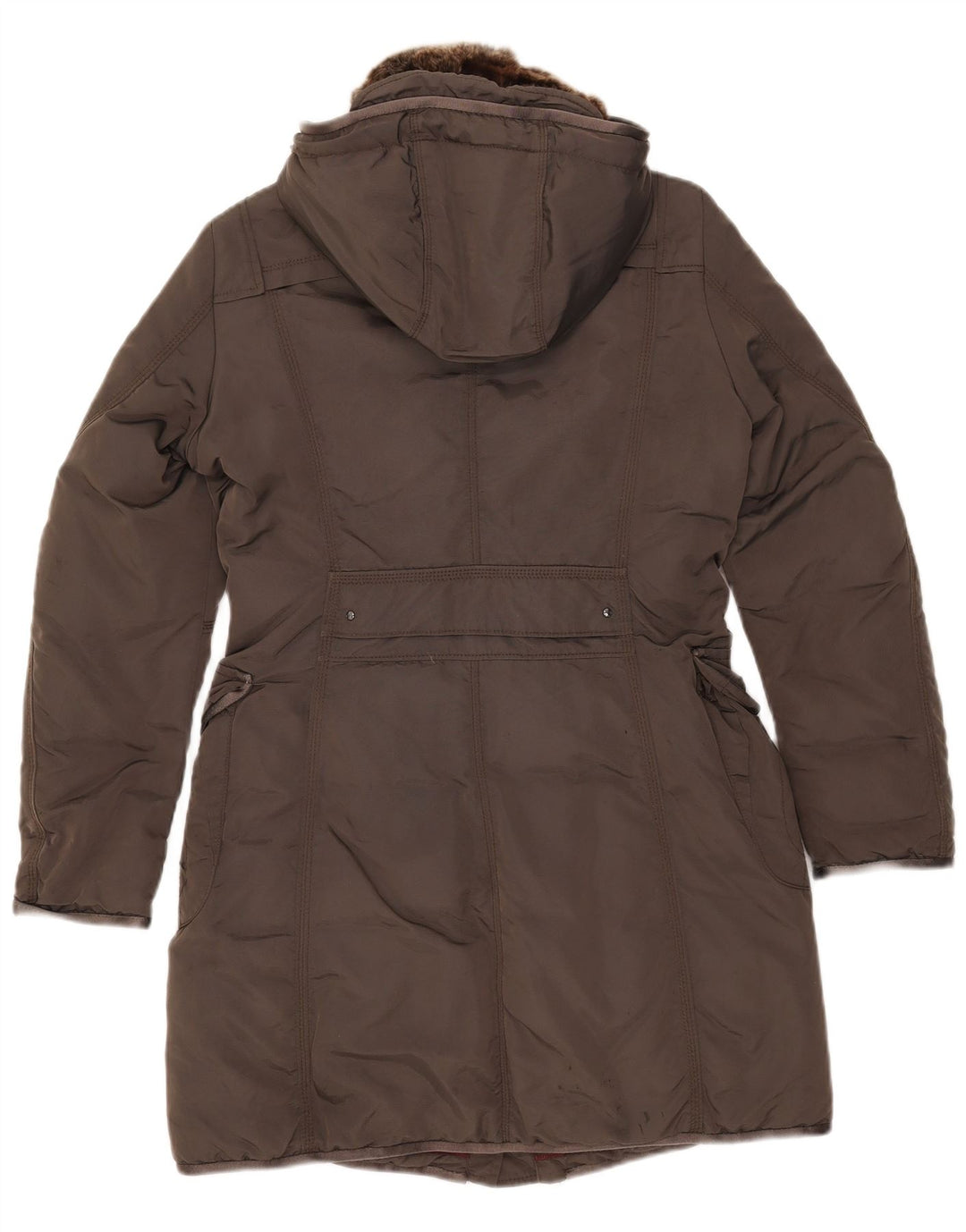 PEUTEREY Womens Hooded Padded Coat IT 44 Medium Grey Polyamide
