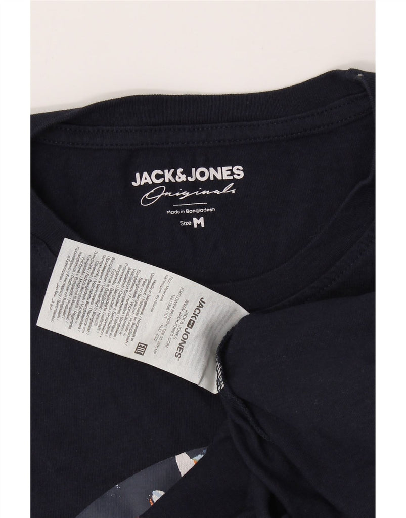 JACK & JONES Mens Graphic T-Shirt Top Medium Navy Blue Cotton Vintage Jack & Jones and Second-Hand Jack & Jones from Messina Hembry 