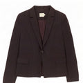 Reiss Womens 1 Button Blazer Jacket UK 8 Small Black Pinstripe Viscose