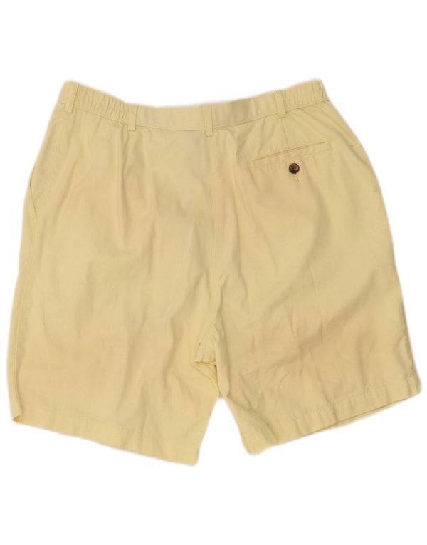 Marks & Spencer Womens High Waist Chino Shorts UK 18 XL W32 Yellow