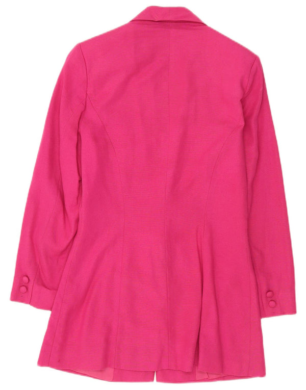 Vintage Womens 3 Button Blazer Jacket UK 8 Small Pink Viscose