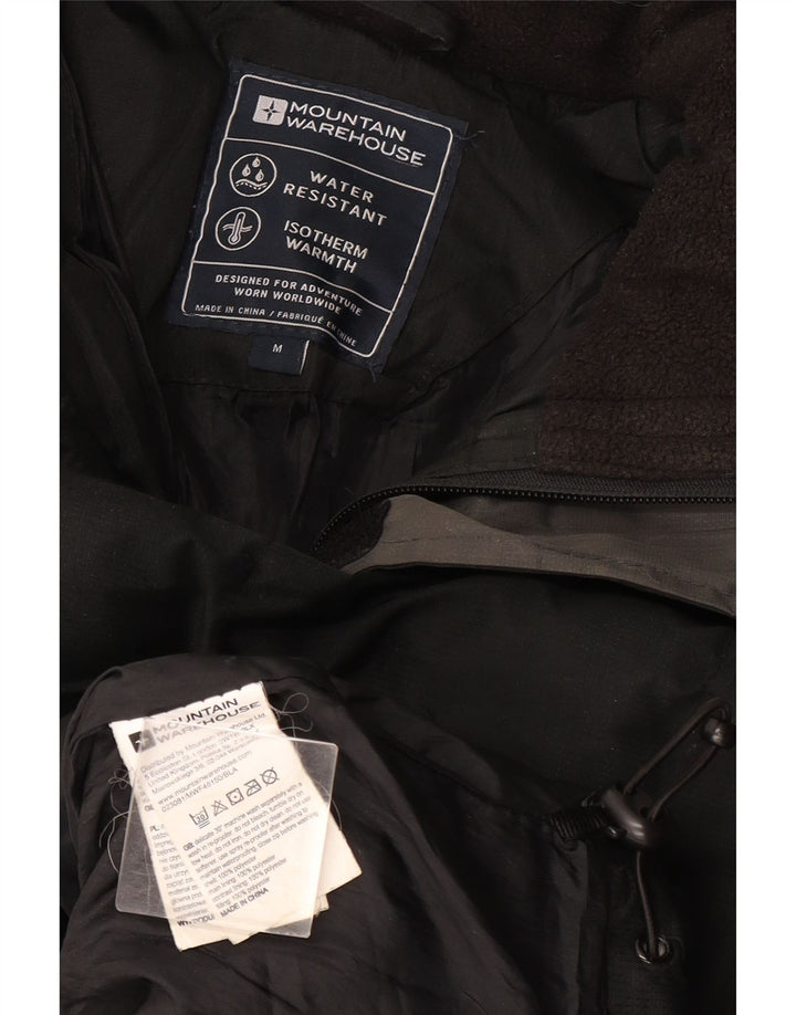 Mountain Warehouse Mens Hooded Padded Jacket UK 38 Medium Black Polyester