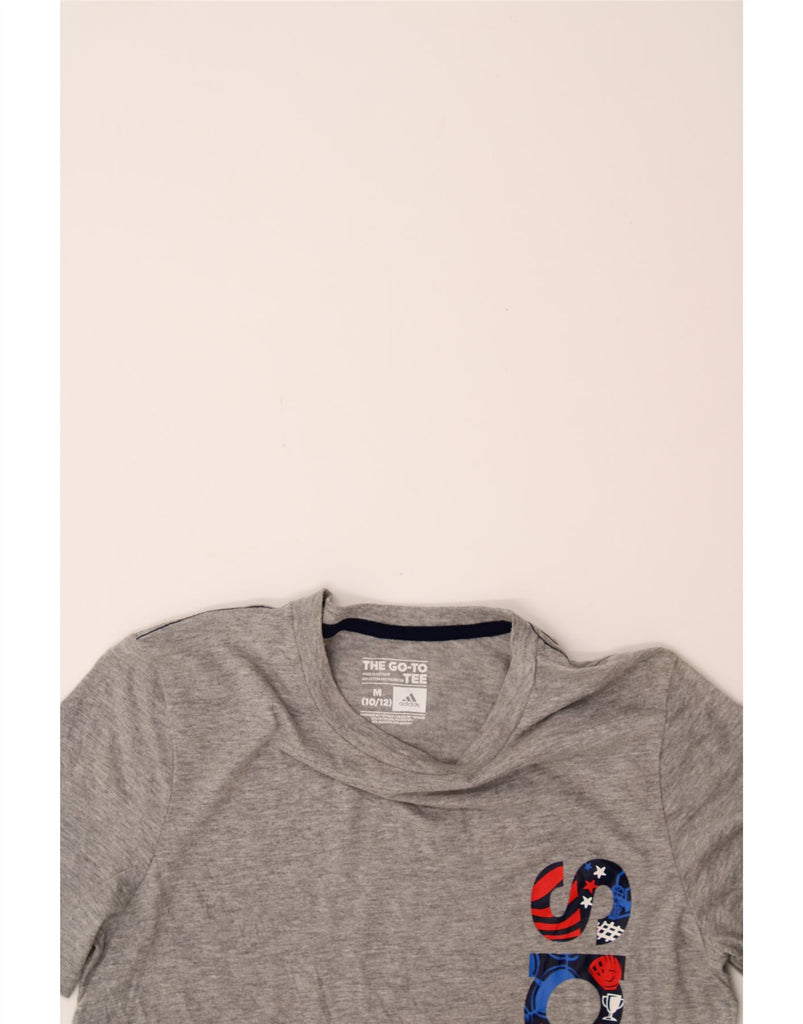 ADIDAS Boys Graphic T-Shirt Top 10-11 Years Medium  Grey Cotton Vintage Adidas and Second-Hand Adidas from Messina Hembry 