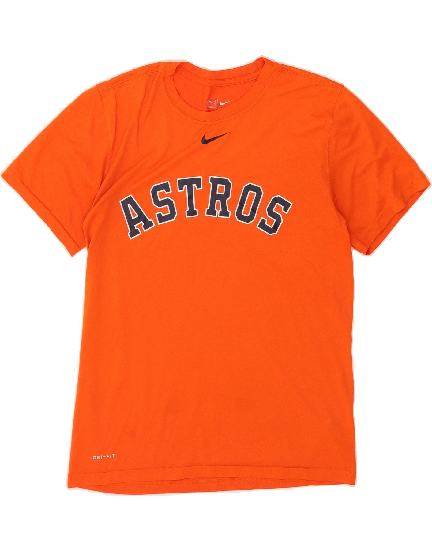 NIKE Mens Dri Fit Graphic T-Shirt Top Medium Orange Polyester