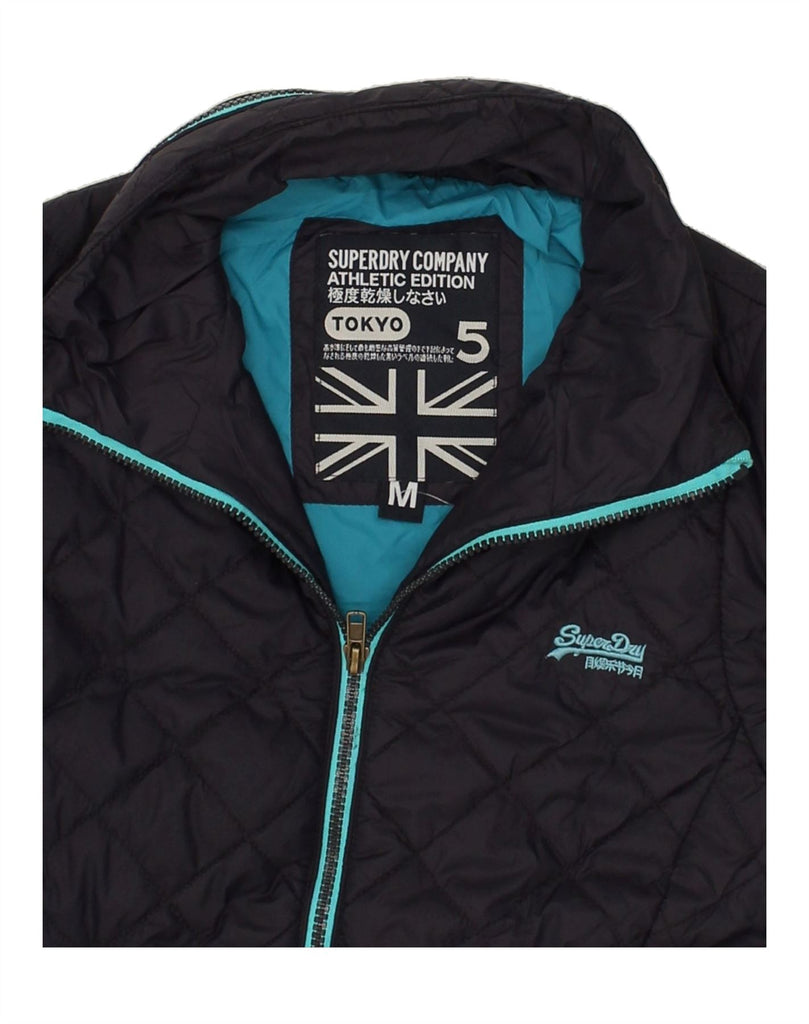 SUPERDRY Womens Quilted Jacket UK 14 Medium Navy Blue Nylon Vintage Superdry and Second-Hand Superdry from Messina Hembry 