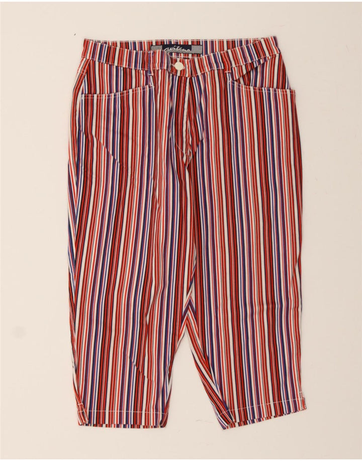 AVITANO Womens Capri Trousers IT 44 Medium W32 L20 Multicoloured Striped Vintage Avitano and Second-Hand Avitano from Messina Hembry 