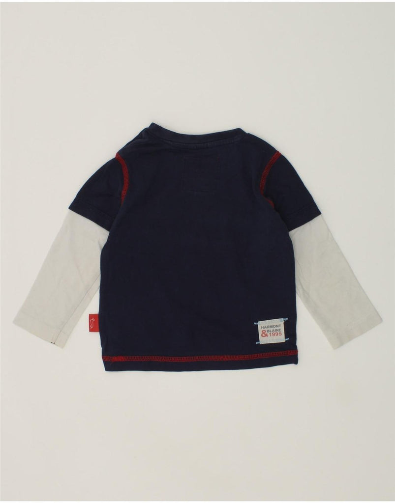 HARMONT & BLAINE Baby Boys Graphic Top Long Sleeve 9-12 Months Navy Blue | Vintage Harmont & Blaine | Thrift | Second-Hand Harmont & Blaine | Used Clothing | Messina Hembry 