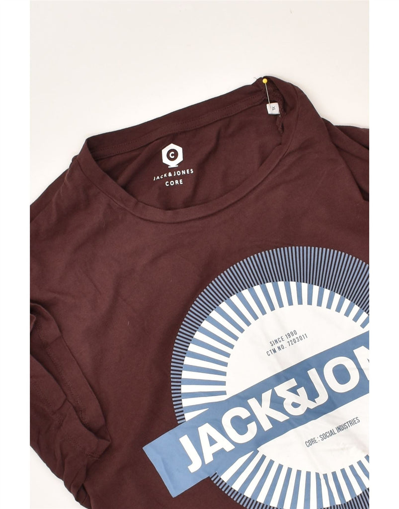 JACK & JONES Mens Slim Graphic T-Shirt Top XL Maroon | Vintage Jack & Jones | Thrift | Second-Hand Jack & Jones | Used Clothing | Messina Hembry 