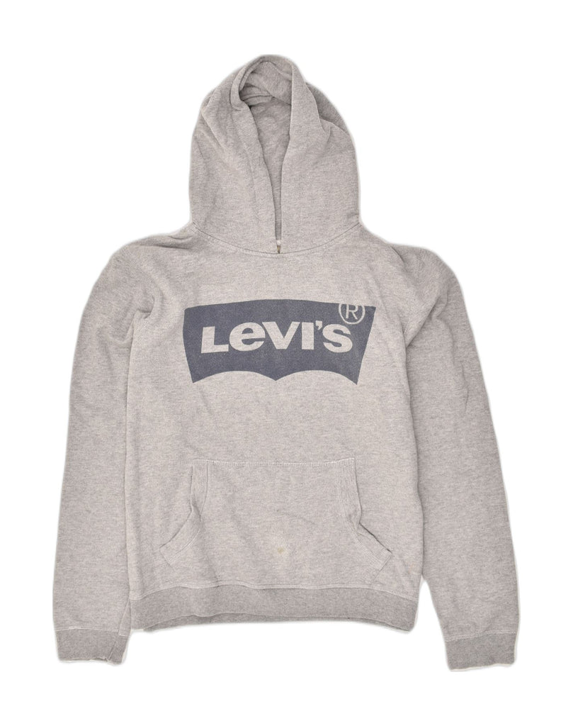 LEVI'S Boys Graphic Hoodie Jumper 15-16 Years Grey Cotton | Vintage Levi's | Thrift | Second-Hand Levi's | Used Clothing | Messina Hembry 