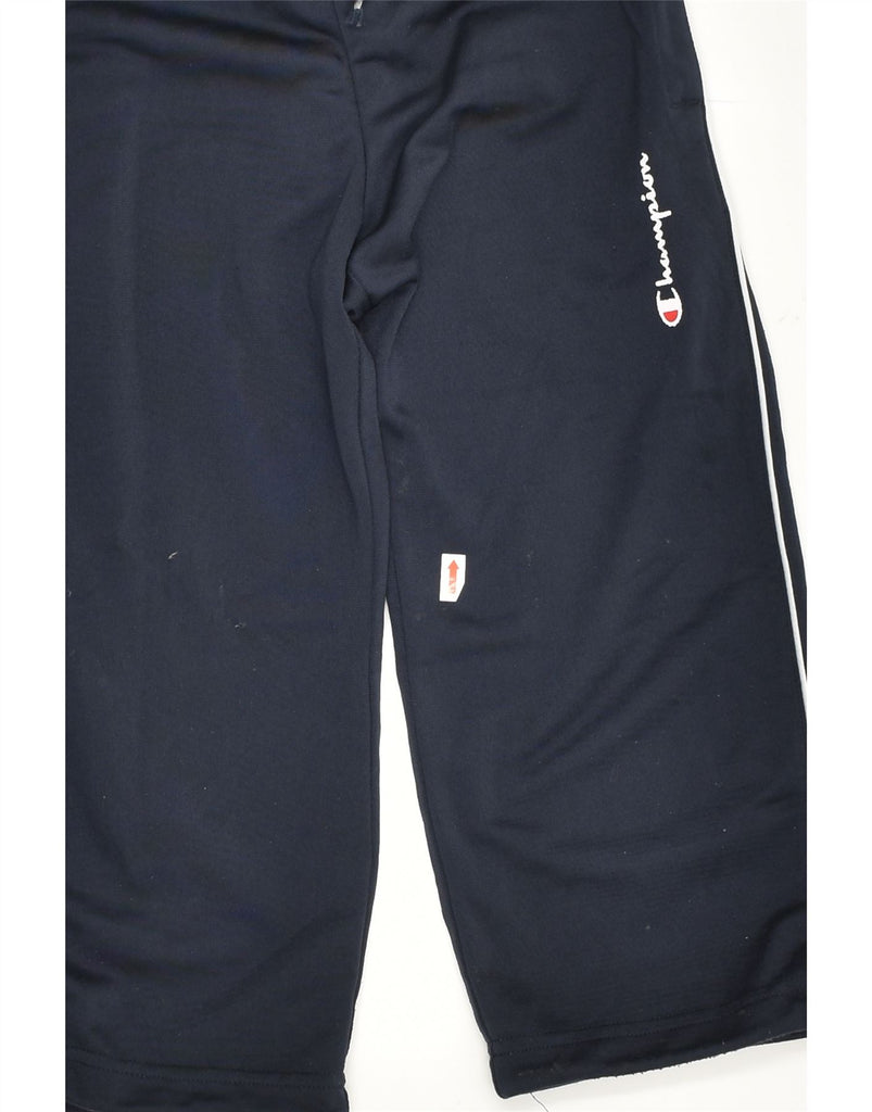 CHAMPION Boys Tracksuit Trousers 3-4 Years 2XS Navy Blue Polyester | Vintage Champion | Thrift | Second-Hand Champion | Used Clothing | Messina Hembry 