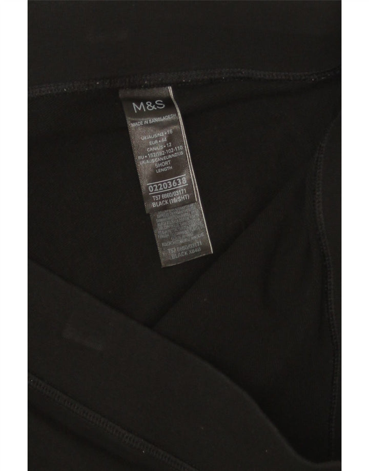 Marks & Spencer Womens Leggings UK 16 Large Black Cotton