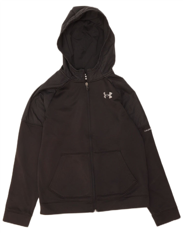 UNDER ARMOUR Boys Zip Hoodie Sweater 11-12 Years Large Black