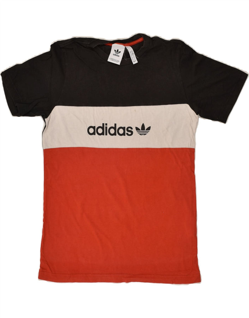 ADIDAS Mens Graphic T-Shirt Top XS Red Colourblock Cotton | Vintage Adidas | Thrift | Second-Hand Adidas | Used Clothing | Messina Hembry 