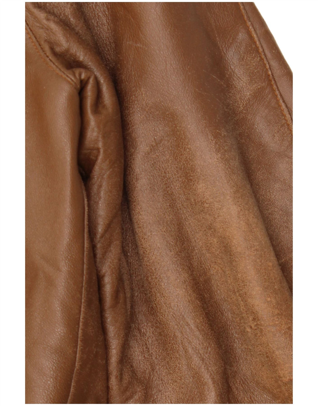 VINTAGE Womens Leather Jacket IT 48 XL Brown Leather