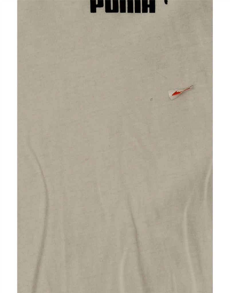 PUMA Mens Graphic T-Shirt Top XL Off White Cotton Vintage Puma and Second-Hand Puma from Messina Hembry 
