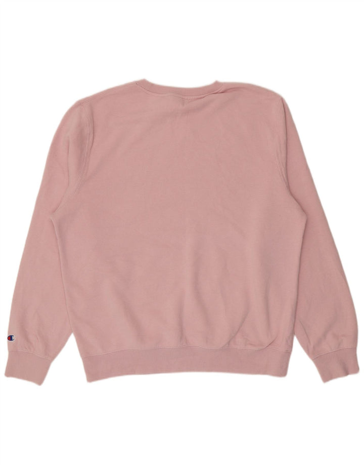 Champion Mens Graphic Sweatshirt Jumper 2XL Pink Cotton