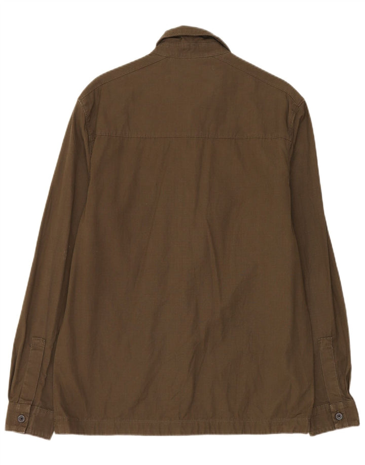 Lyle & Scott Mens Shirt Medium Khaki Cotton