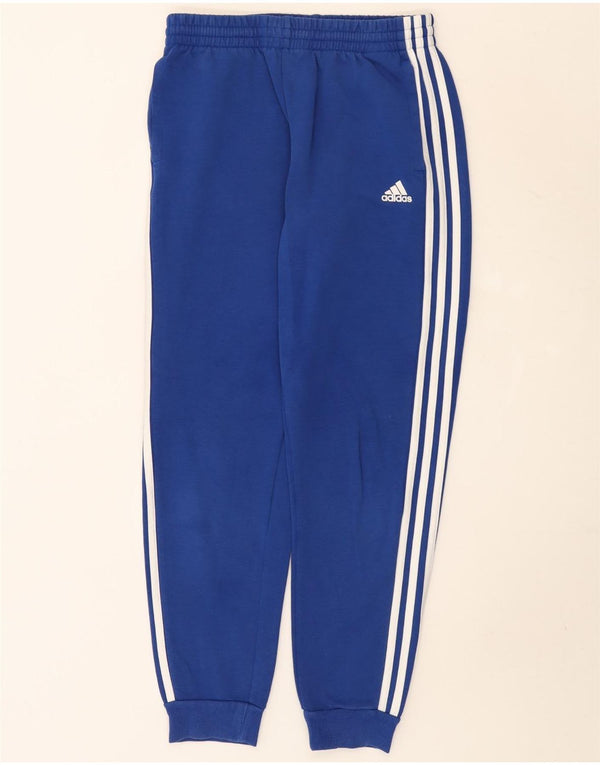 Adidas Boys Tracksuit Trousers 14-15 Years Blue Cotton