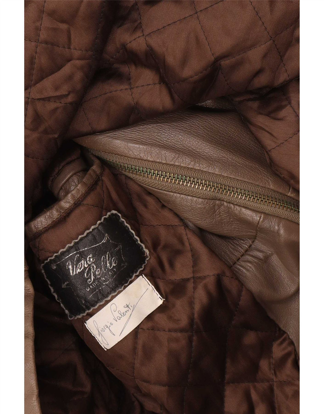 Vintage Mens Military Leather Jacket UK 40 Large Brown
