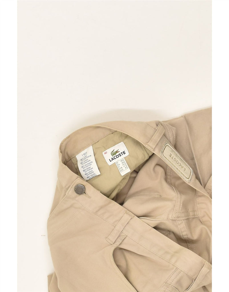 LACOSTE Womens Slim Casual Trousers UK 12 Medium W30 L32  Beige Cotton | Vintage Lacoste | Thrift | Second-Hand Lacoste | Used Clothing | Messina Hembry 