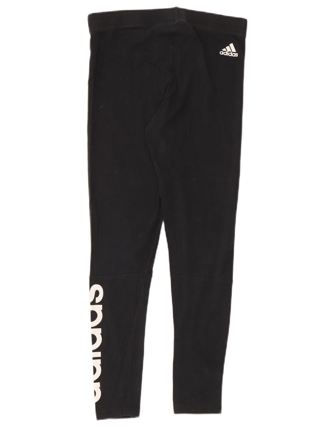 Adidas Womens Graphic Leggings UK 12 Medium Black Cotton