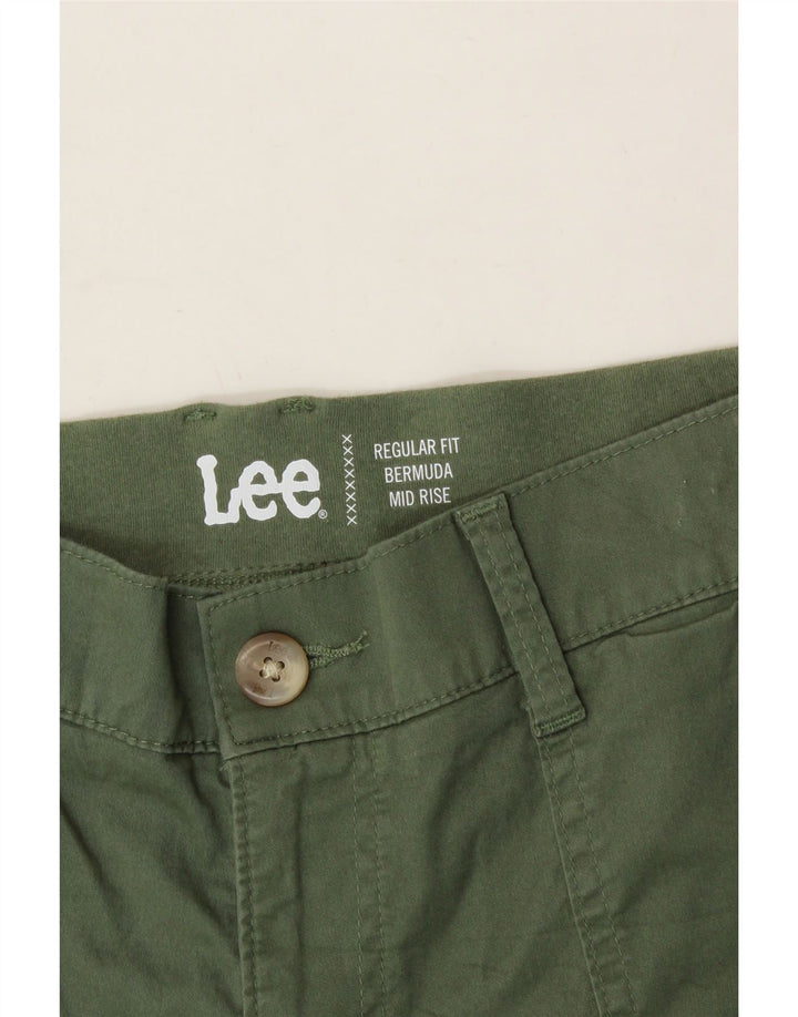 LEE Womens Mid Rise Regular Fit Bermuda Shorts US 10 Large W32  Green Vintage Lee and Second-Hand Lee from Messina Hembry 