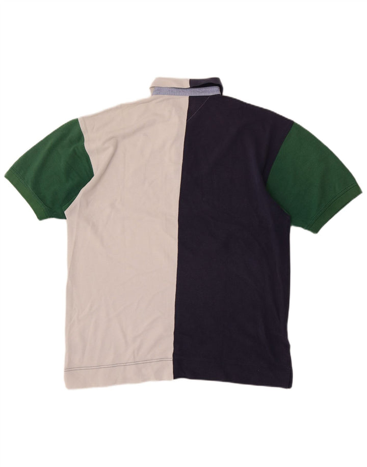 Tommy Hilfiger Mens Polo Shirt Medium Multicoloured Colourblock Cotton