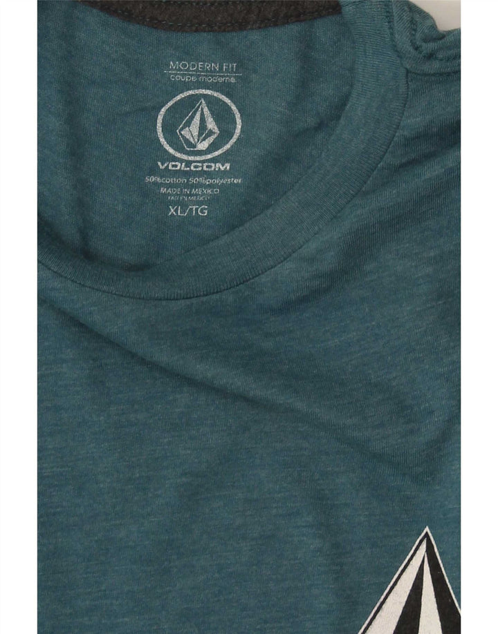 Volcom Mens Modern Fit Graphic Top Long Sleeve XL Blue Cotton