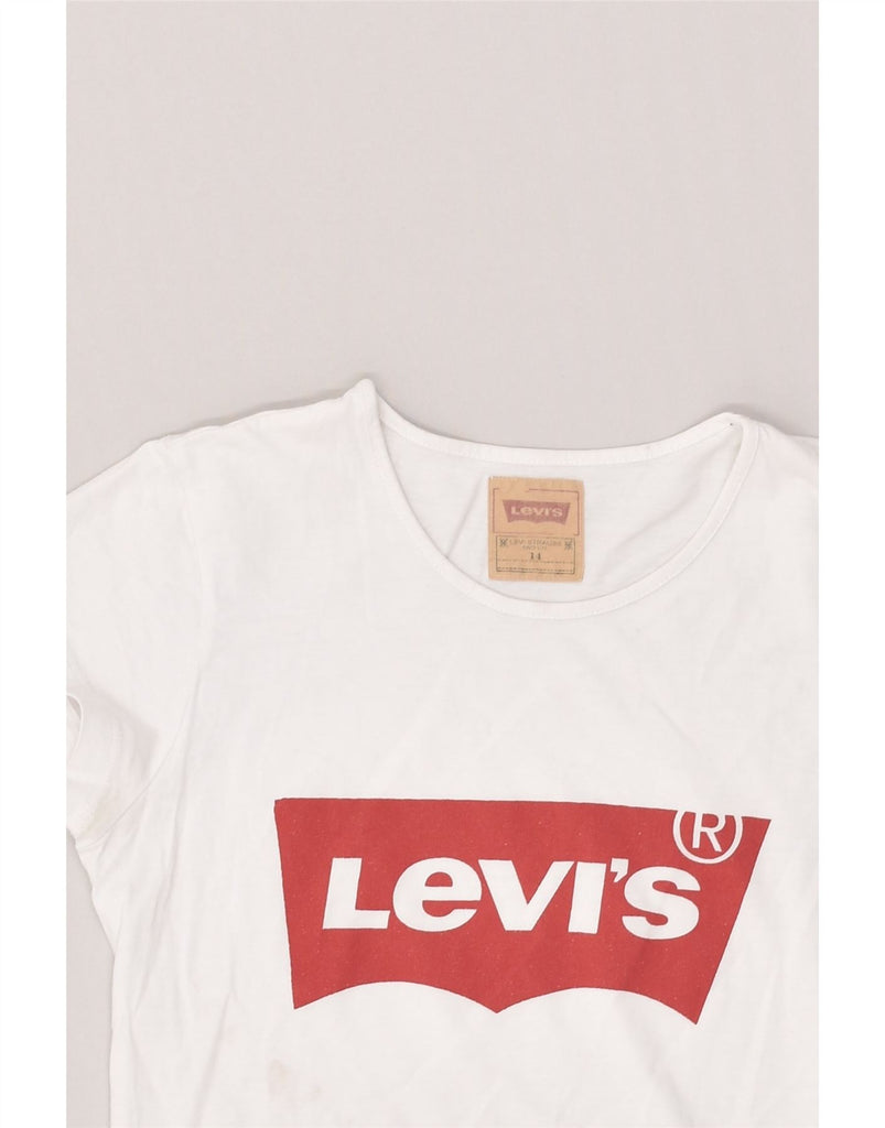 LEVI'S Girls Graphic T-Shirt Top 13-14 Years White Cotton | Vintage Levi's | Thrift | Second-Hand Levi's | Used Clothing | Messina Hembry 