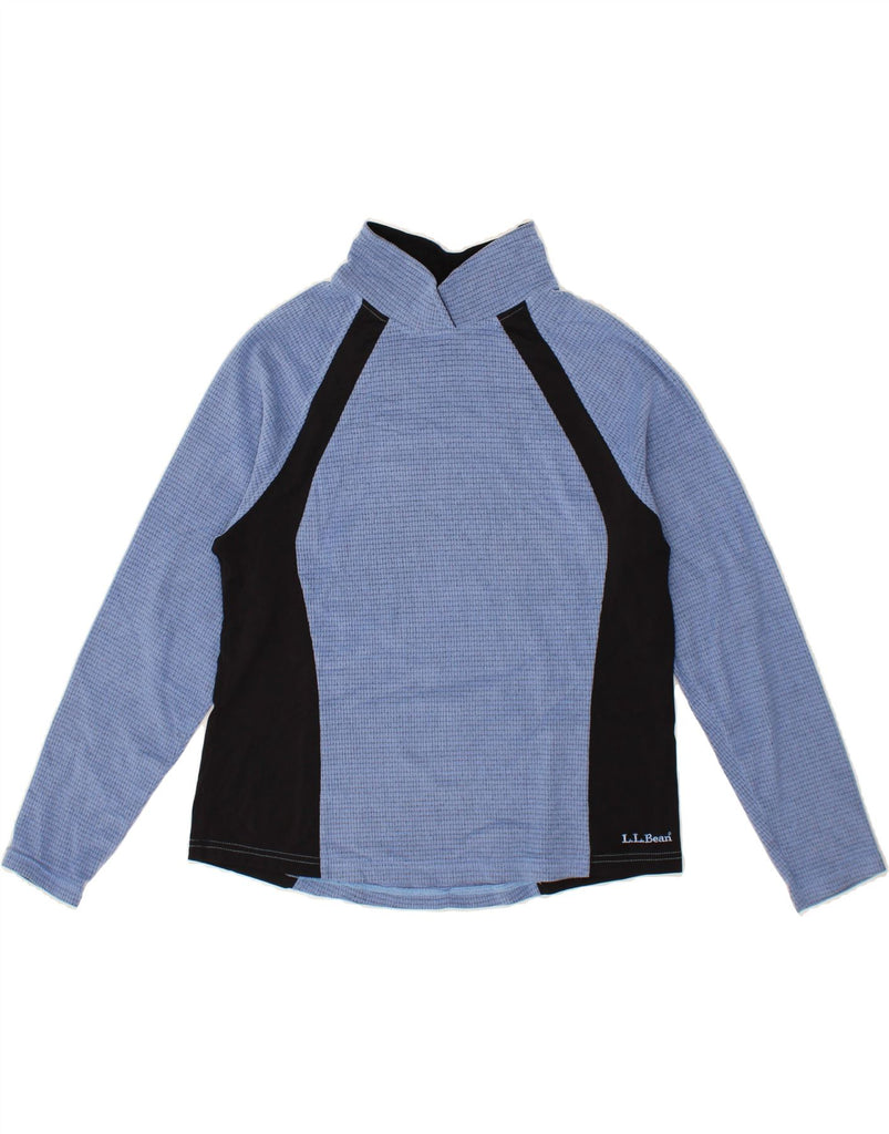 L.L.BEAN Womens Fleece Jumper UK 16 Large Blue Colourblock Polyester Vintage L.L.Bean and Second-Hand L.L.Bean from Messina Hembry 