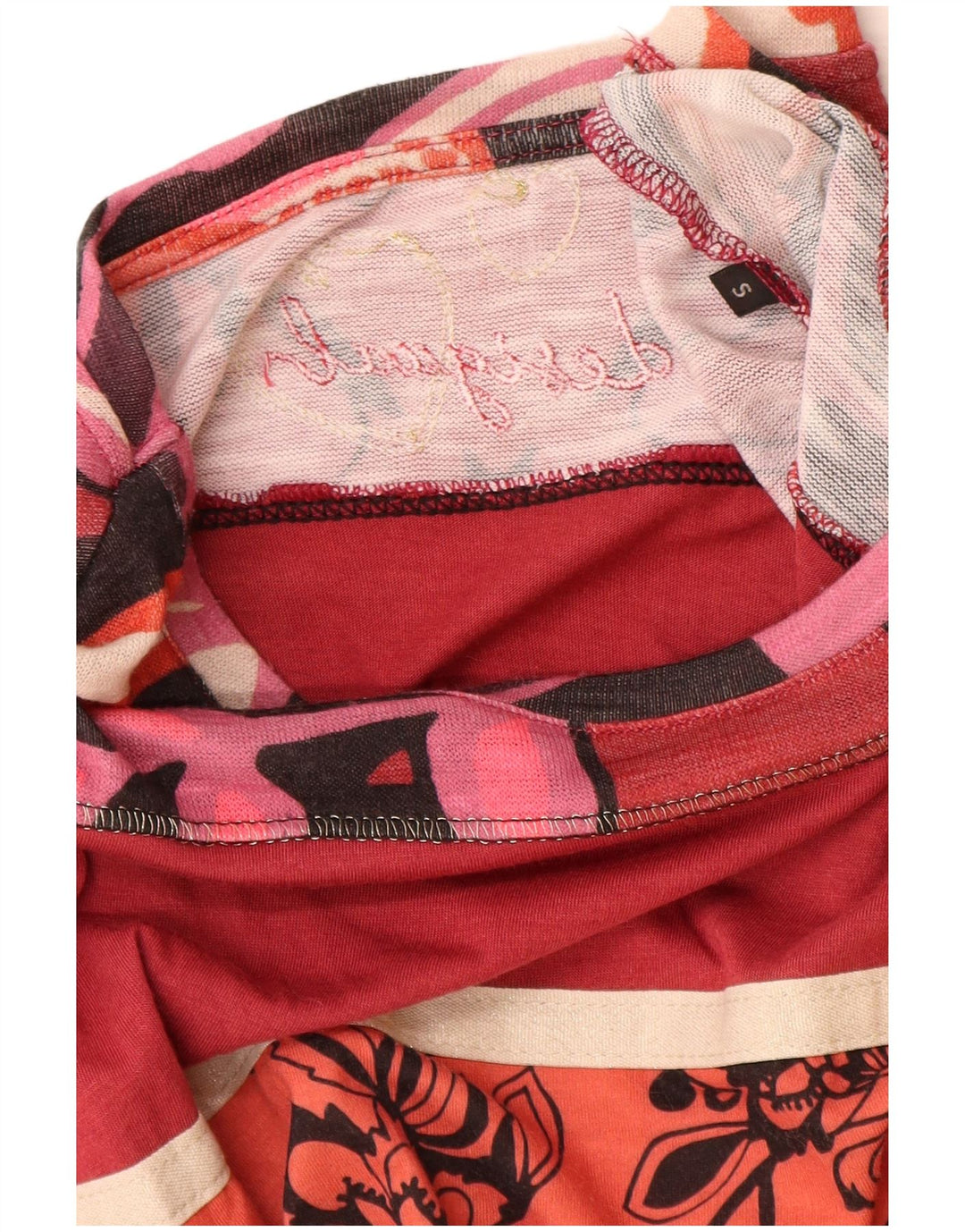 Desigual Womens Graphic Top Long Sleeve UK 10 Small Multicoloured Floral