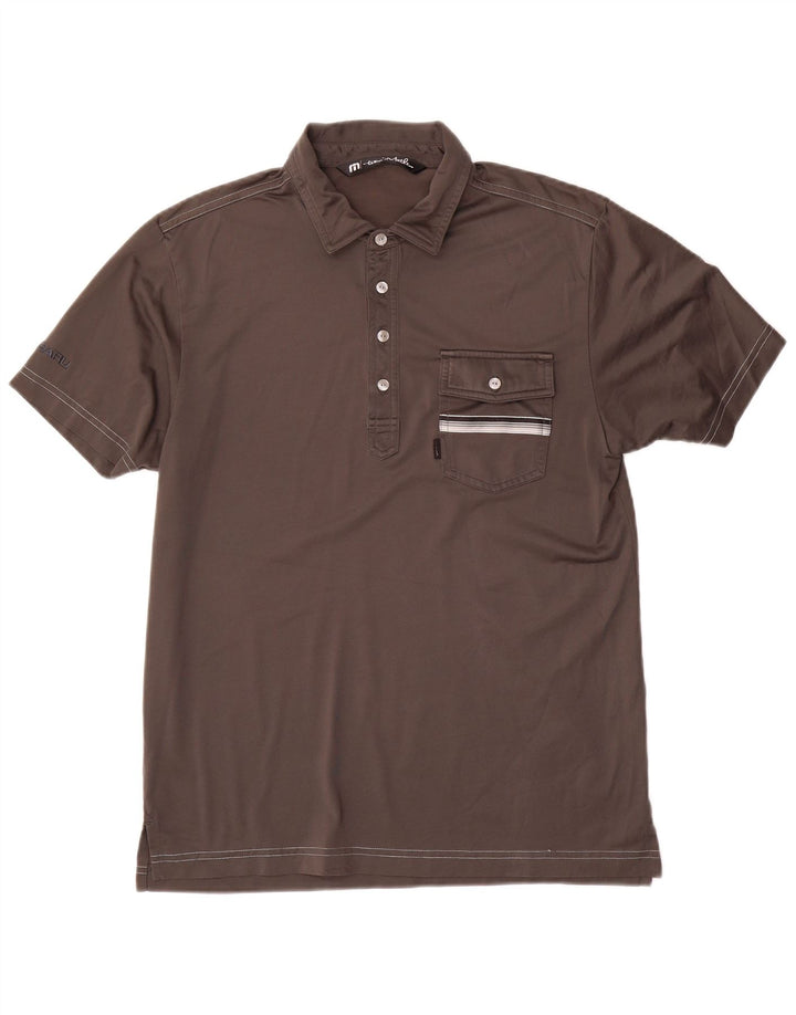TRAVIS MATHEW Mens Polo Shirt Medium Grey Cotton