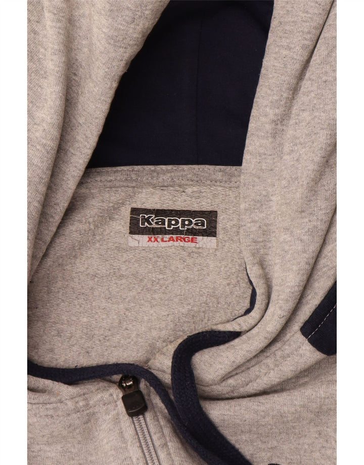 Kappa Mens Zip Hoodie Sweater 2XL Grey Colourblock
