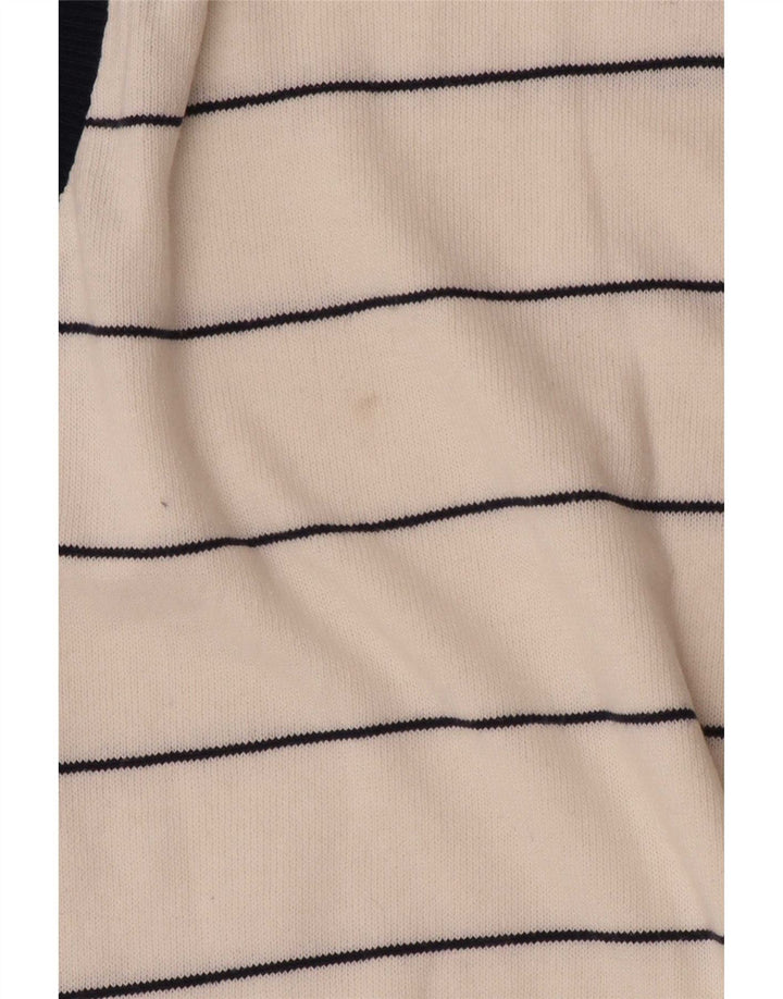 Vintage Mens Vest Tank Top Large White Striped