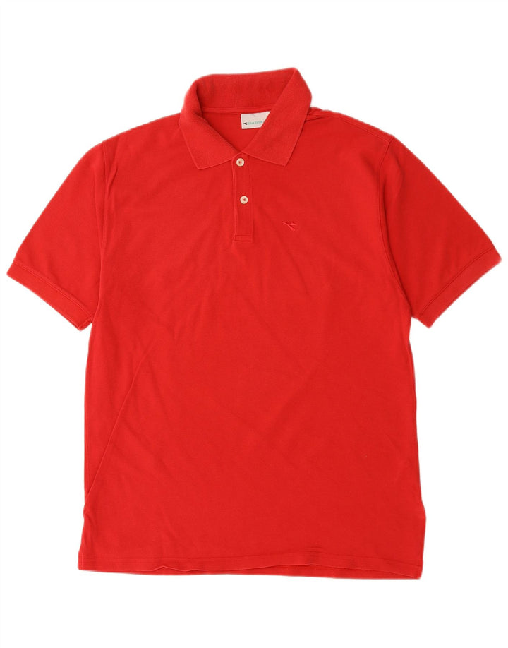 DIADORA Mens Polo Shirt Large Red Cotton
