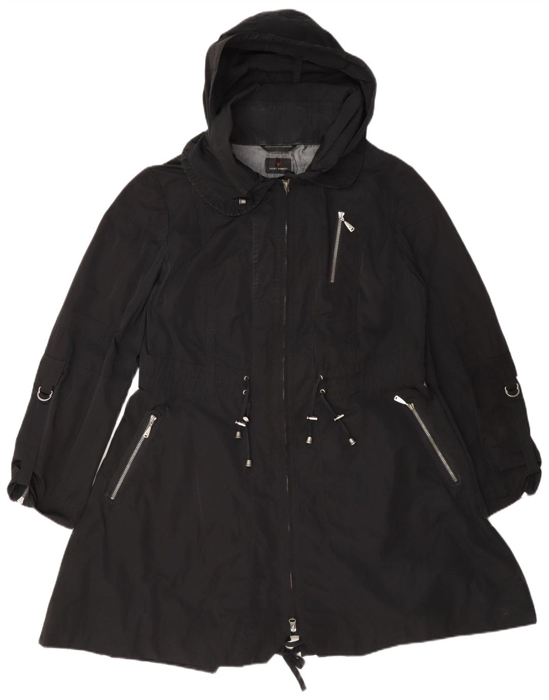 FUCHS & SCHMITT Womens Hooded Parka Jacket UK 12 Medium Black