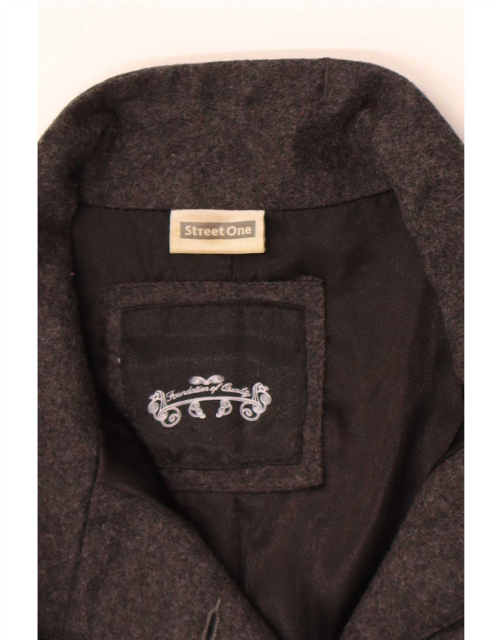 Street One Womens Short Sleeve Blazer Jacket UK 14 Large Grey Wool