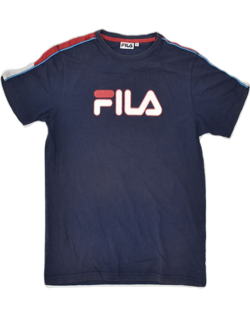 FILA Mens Graphic T-Shirt Top Small Navy Blue Cotton | Vintage Fila | Thrift | Second-Hand Fila | Used Clothing | Messina Hembry 