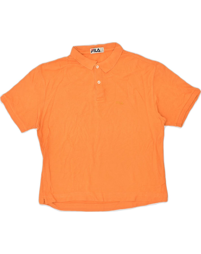 FILA Mens Polo Shirt Medium Orange Cotton | Vintage | Thrift | Second-Hand | Used Clothing | Messina Hembry 