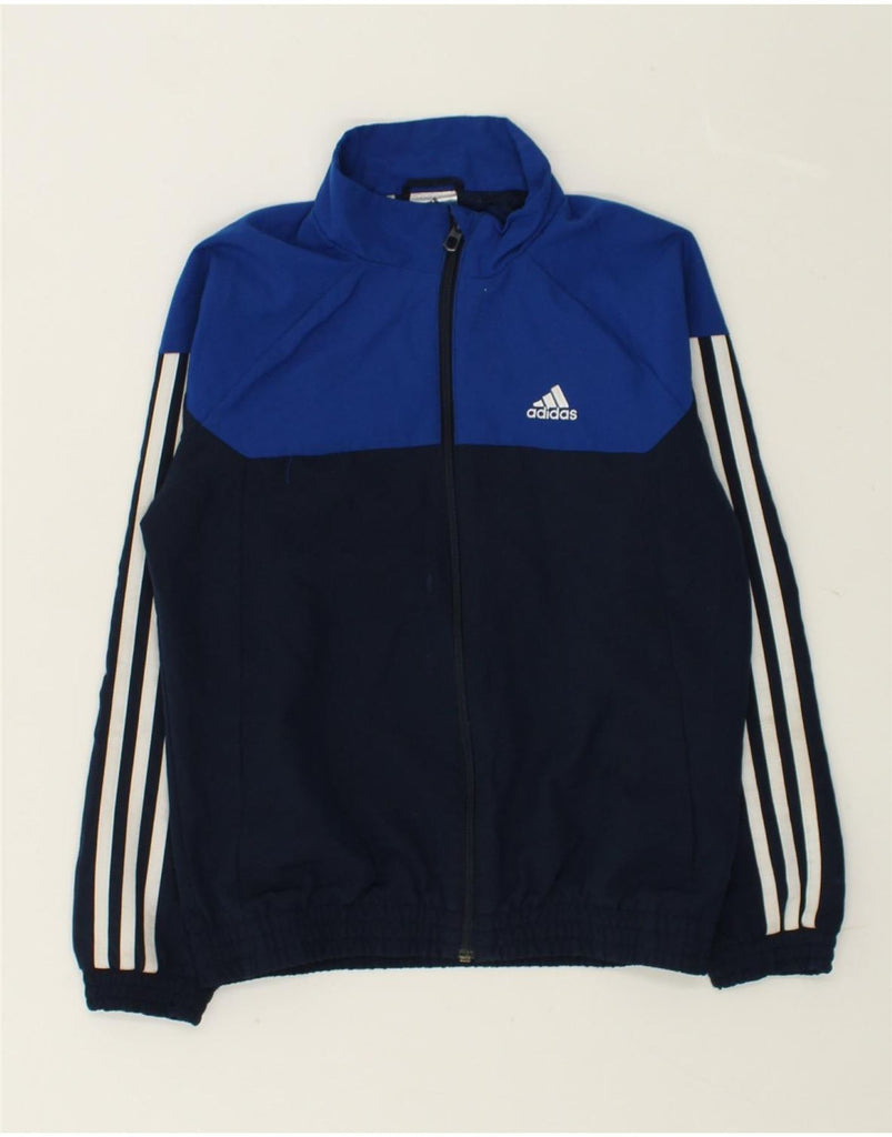 ADIDAS Boys Tracksuit Top Jacket 9-10 Years Navy Blue Colourblock | Vintage Adidas | Thrift | Second-Hand Adidas | Used Clothing | Messina Hembry 