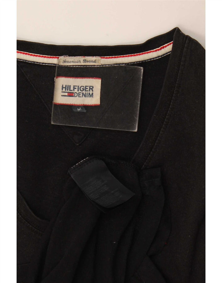 Tommy Hilfiger Mens T-Shirt Top Medium Black Cotton