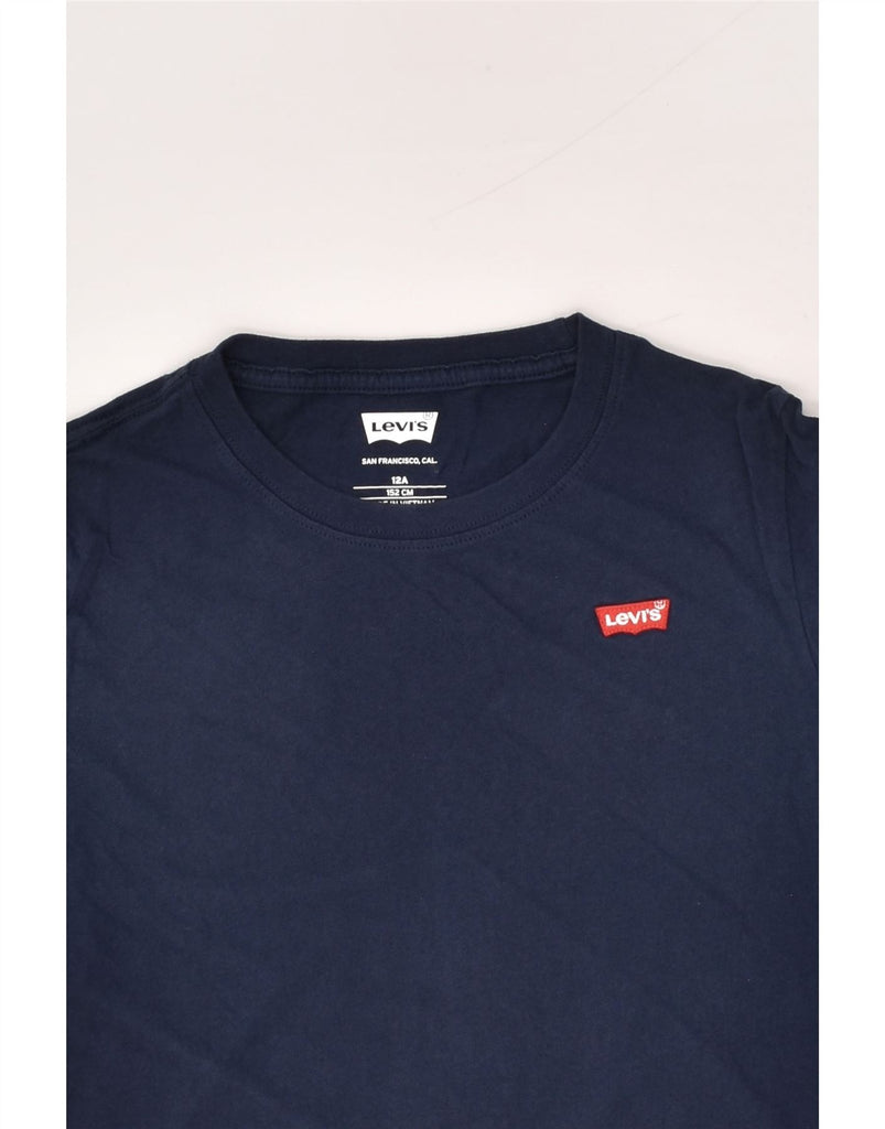 LEVI'S Boys T-Shirt Top 11-12 Years Navy Blue Cotton | Vintage Levi's | Thrift | Second-Hand Levi's | Used Clothing | Messina Hembry 