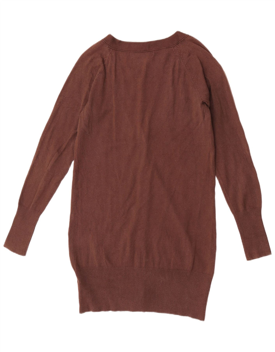 Zara Womens Cardigan Sweater UK 12 Medium Brown Cotton